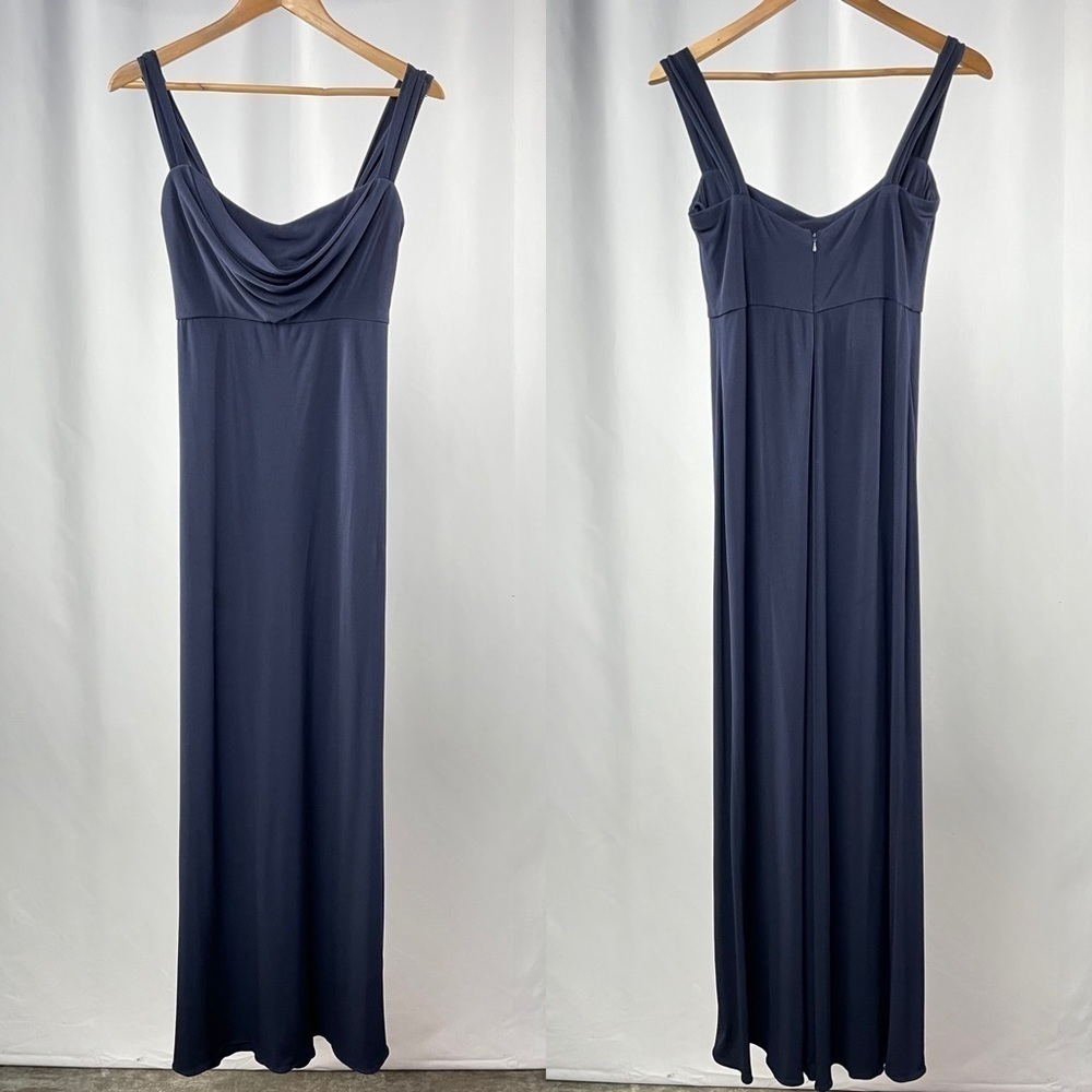 Amsale Cowl Neck‎ Sleeveless Maxi Dress in Navy Size 6